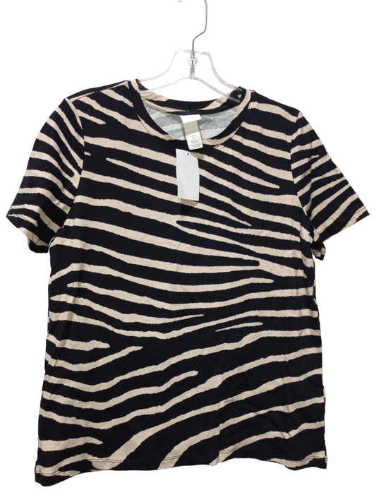 Zebra Print Top Short Sleeve H&m, Size S