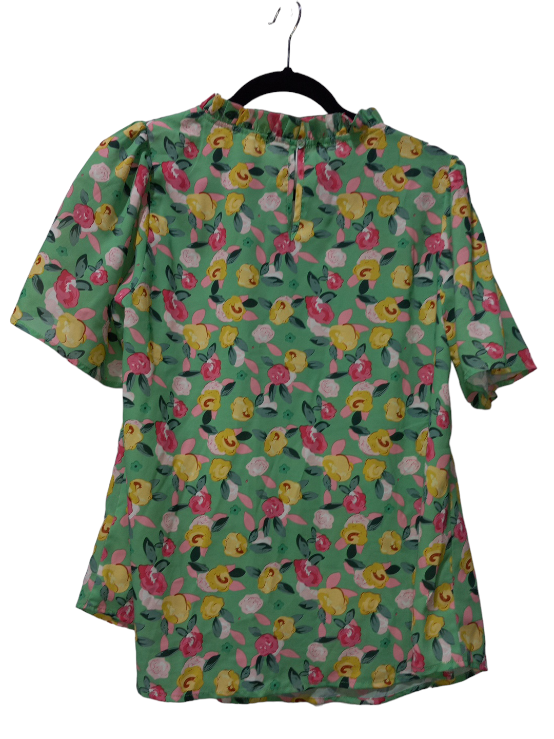 Floral Print Blouse Short Sleeve Jodifl, Size M