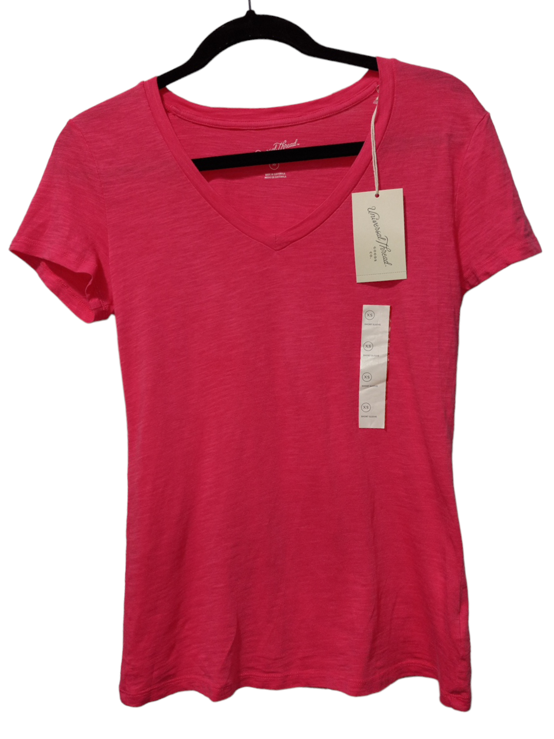 Pink Top Short Sleeve Basic Universal Thread, Size Xs