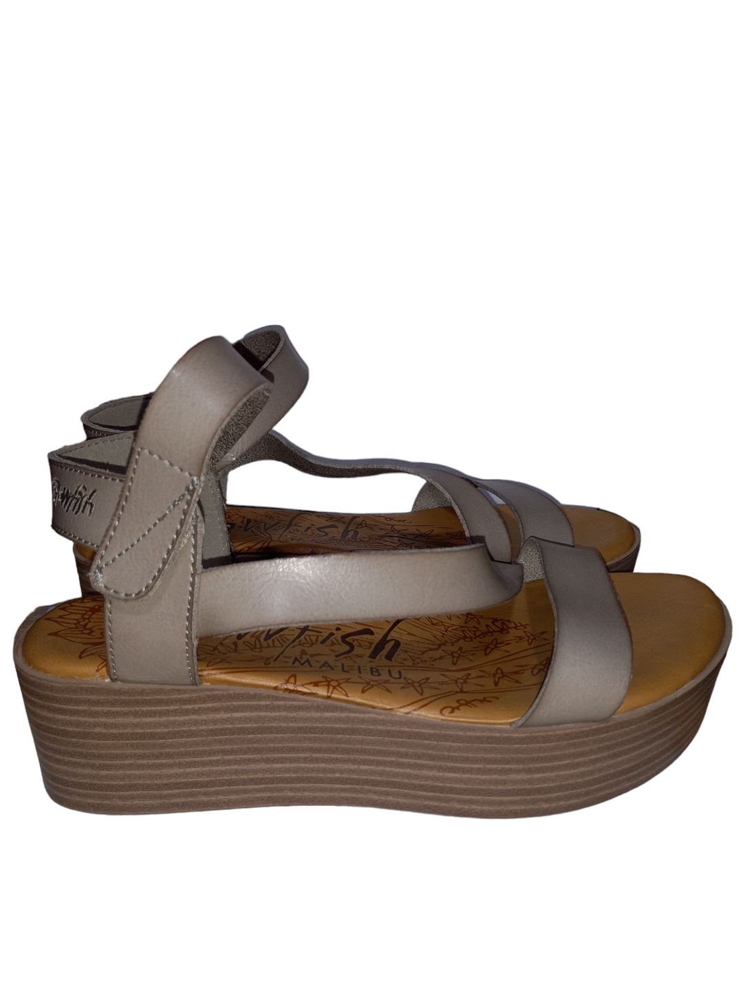 Grey Sandals Heels Platform Blowfish, Size 9
