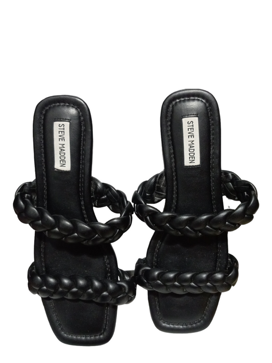 Black Sandals Flats Steve Madden, Size 9