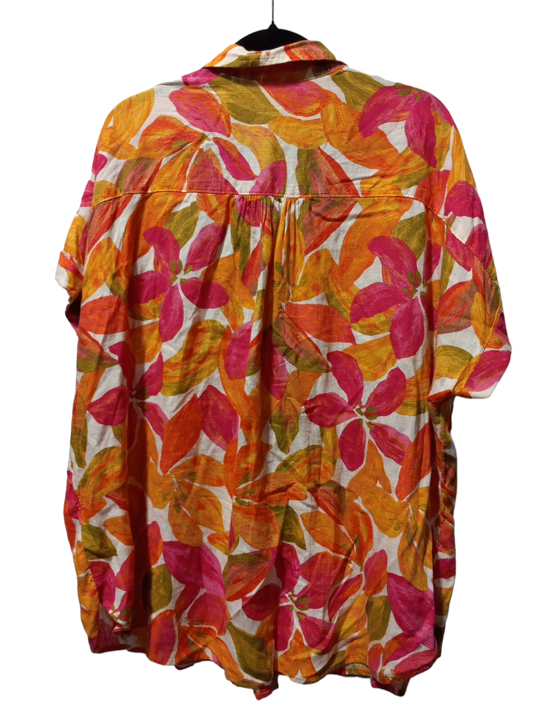 Tropical Print Blouse Short Sleeve Time And Tru, Size 2x