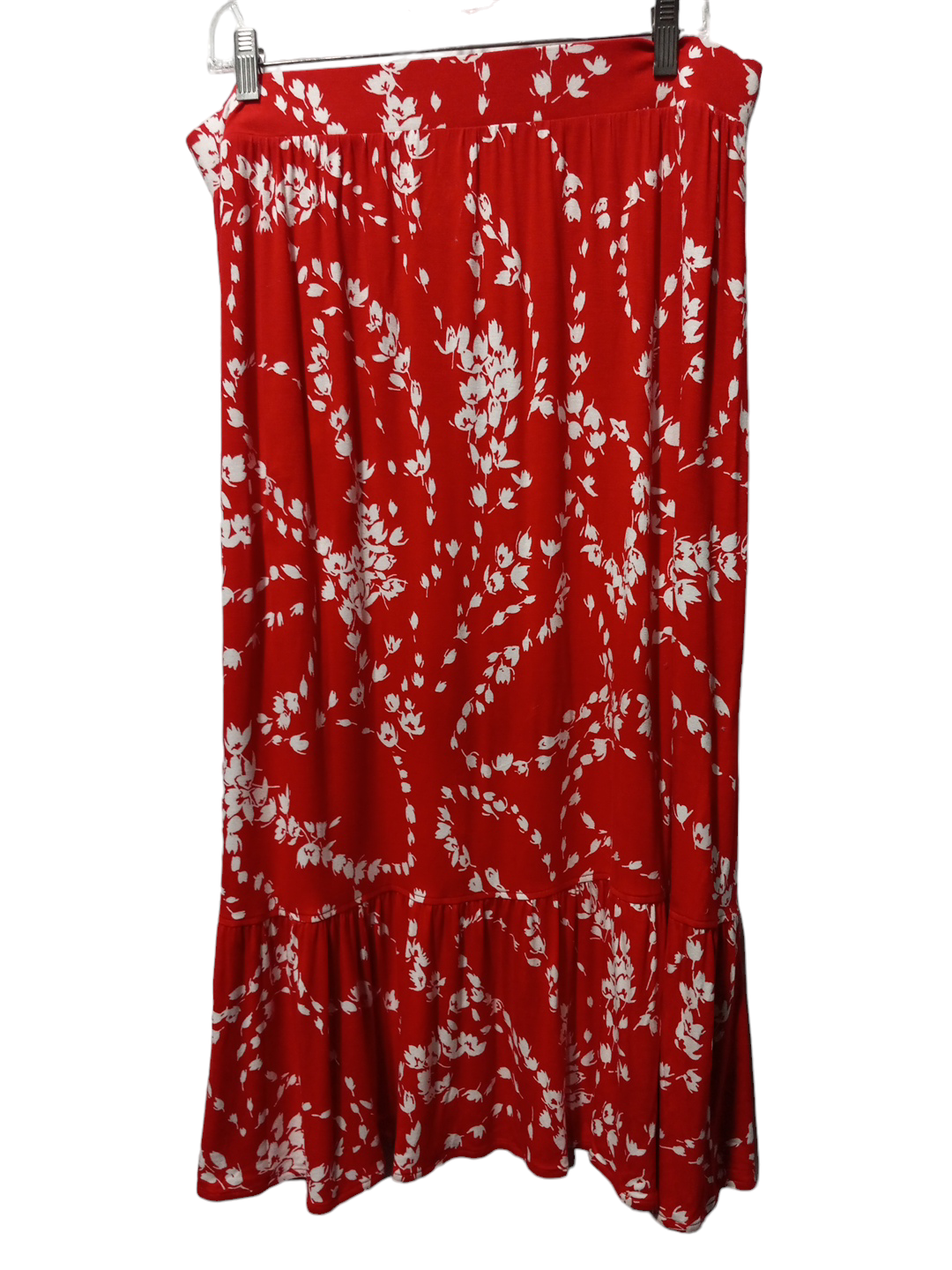 Red & White Skirt Midi St Johns Bay, Size Xl