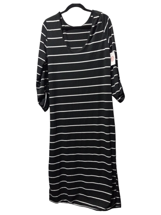 Striped Pattern Dress Casual Maxi Clothes Mentor, Size L