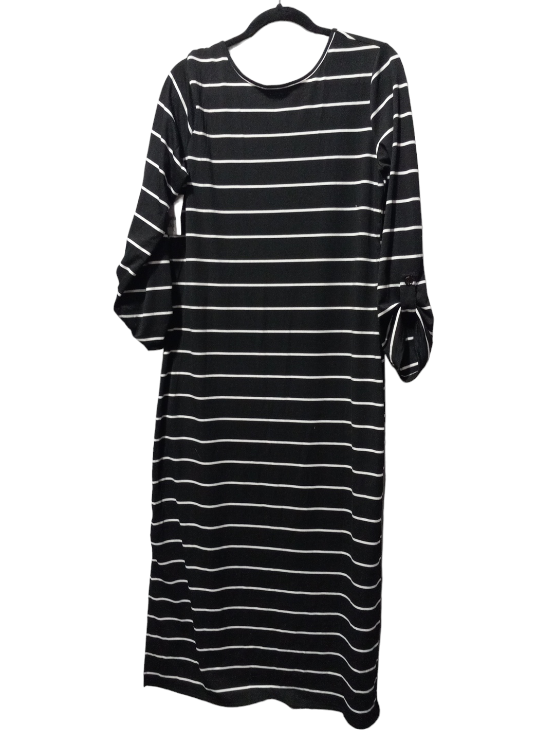 Striped Pattern Dress Casual Maxi Clothes Mentor, Size L