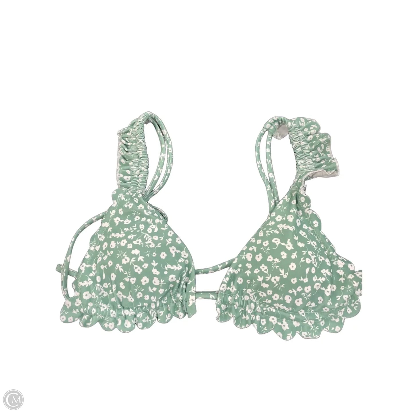 Swimsuit 2pc By Clothes Mentor In Green & White, Size: S
