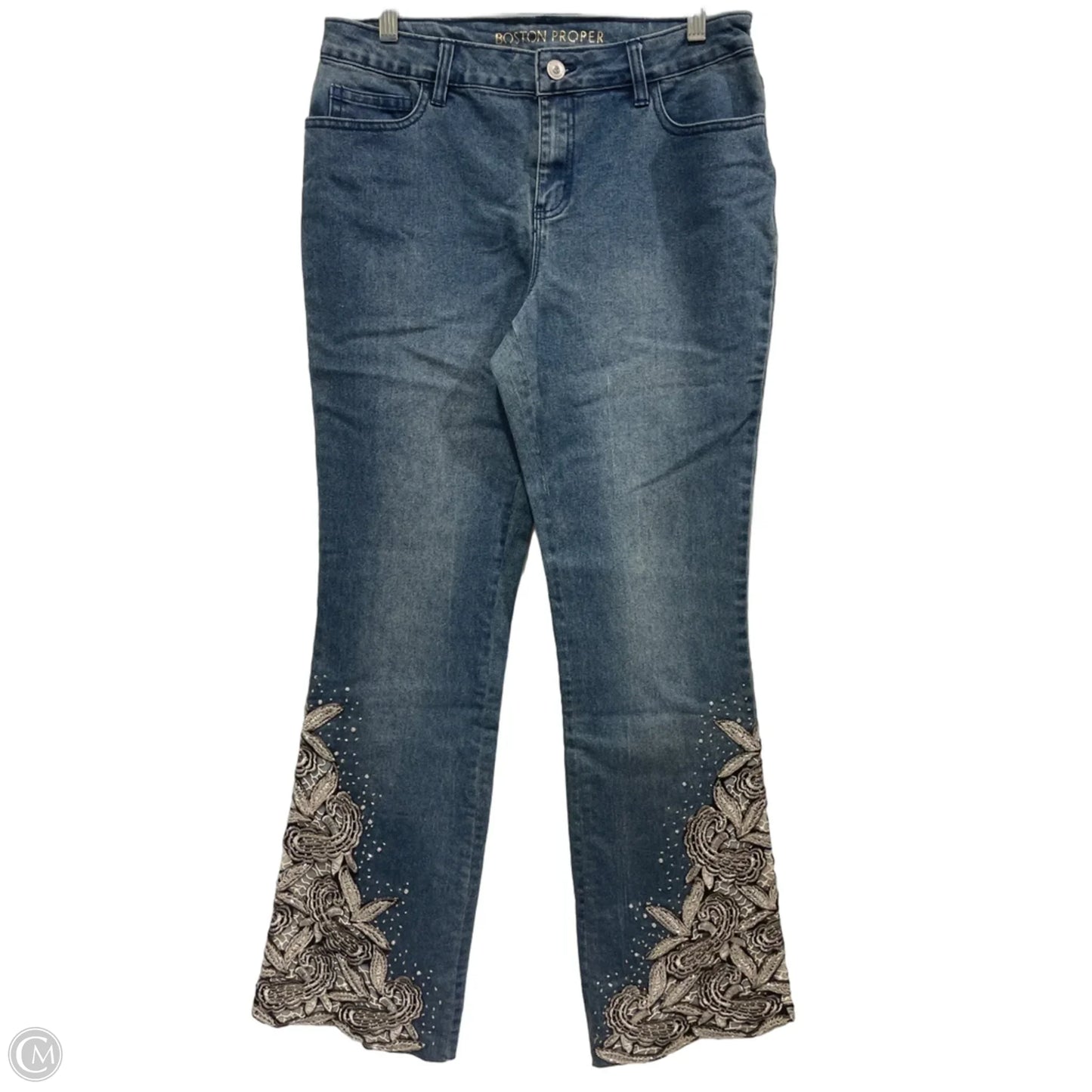 Jeans Flared By Boston Proper In Blue Denim, Size: 10