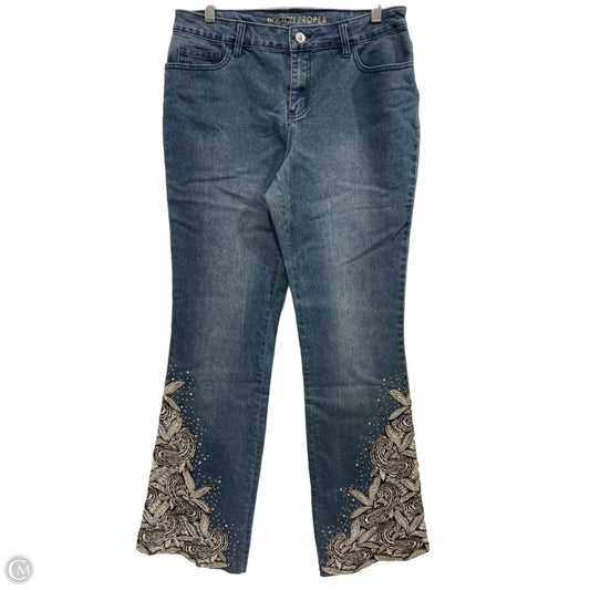 Jeans Flared By Boston Proper In Blue Denim, Size: 10