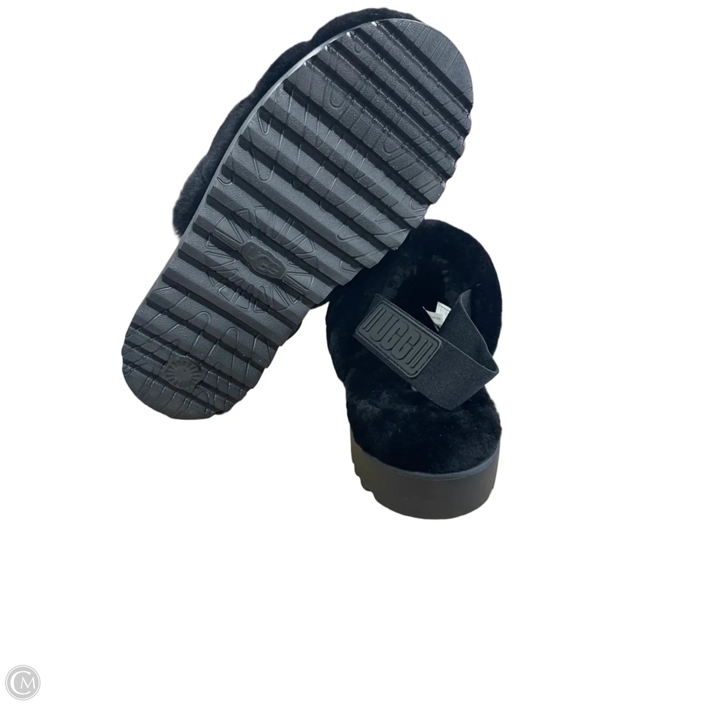 Slippers Designer By Ugg In Black, Size: 7