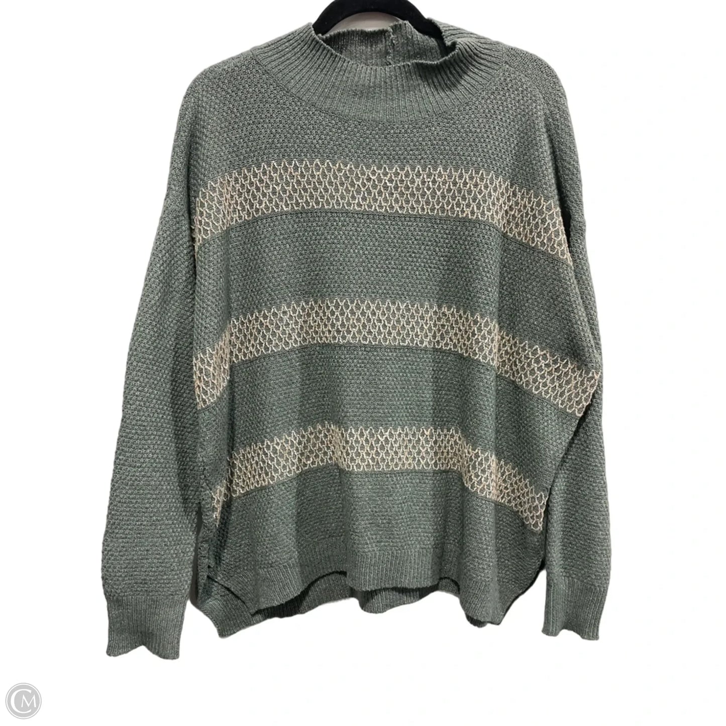 Sweater By Staccato In Green & Tan, Size: M