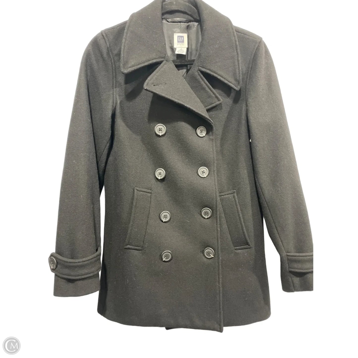 Coat Peacoat By Gap In Black, Size: S