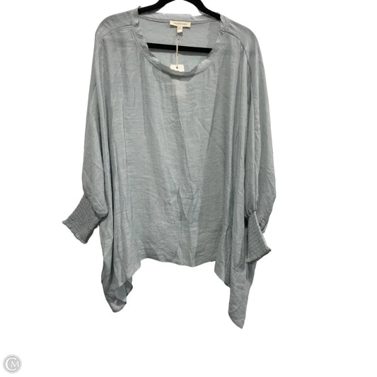 Top Long Sleeve By Grade & Gather In Blue, Size: L