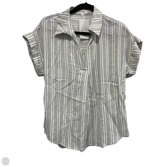 Top Short Sleeve By Blu Pepper In Striped Pattern, Size: L
