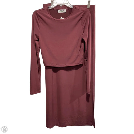 Skirt Set 2pc By Double Zero In Maroon, Size: L