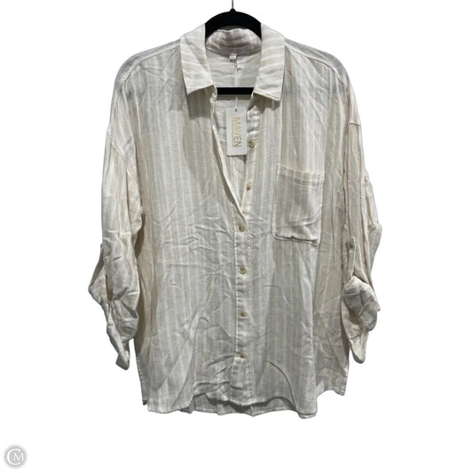 Blouse Long Sleeve By Clothes Mentor In Plaid Pattern, Size: L