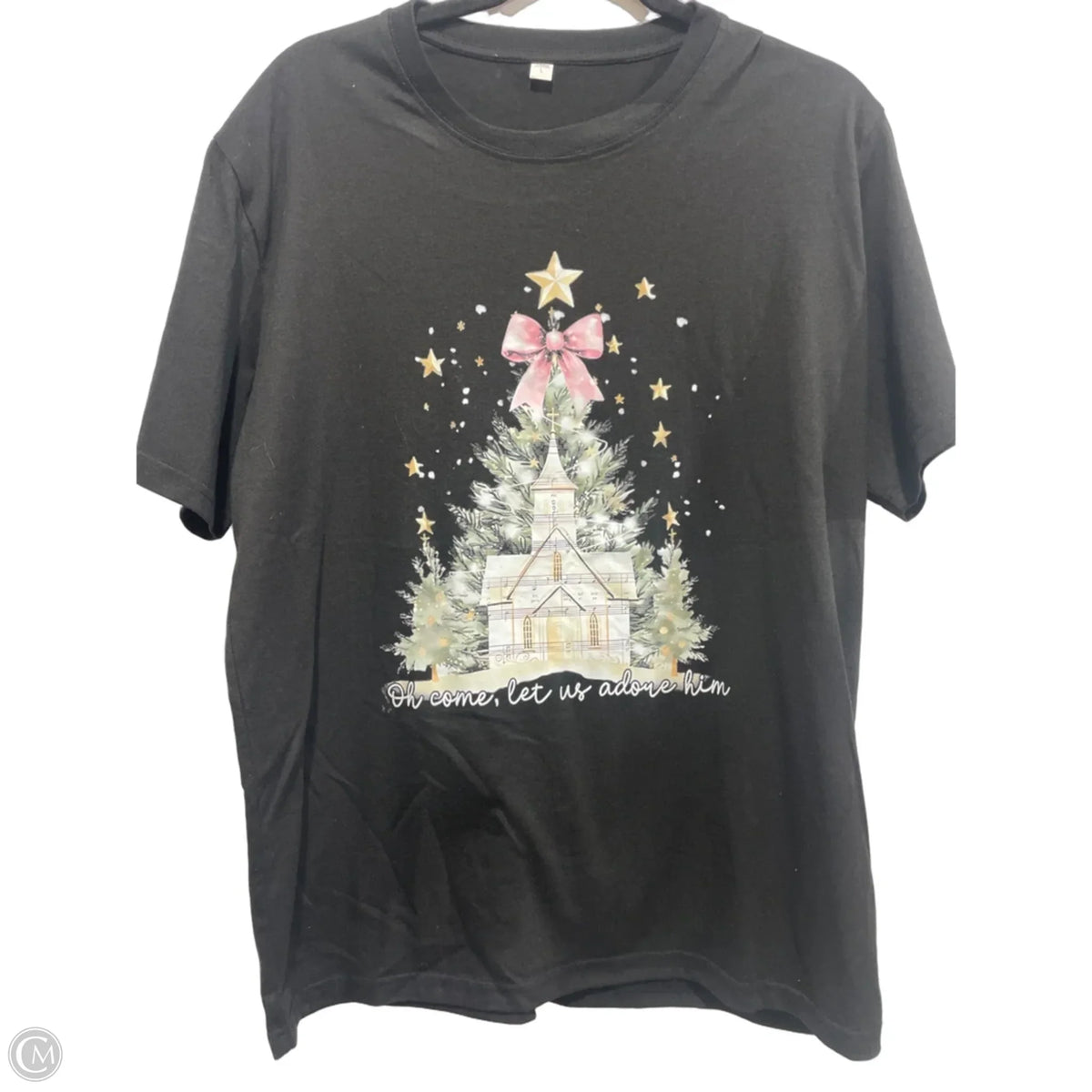 Top Short Sleeve By Clothes Mentor In Black, Size: L