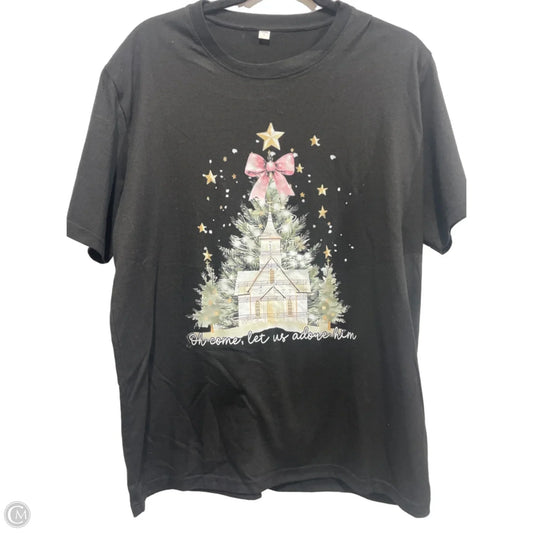 Top Short Sleeve By Clothes Mentor In Black, Size: L