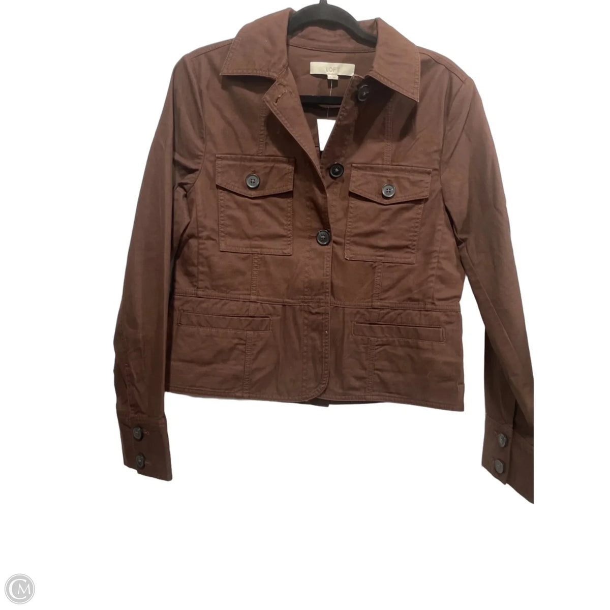 Jacket Denim By Loft In Brown Denim, Size: 6