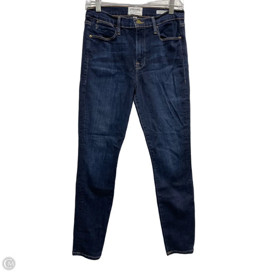Jeans Skinny By Frame In Blue Denim, Size: 10