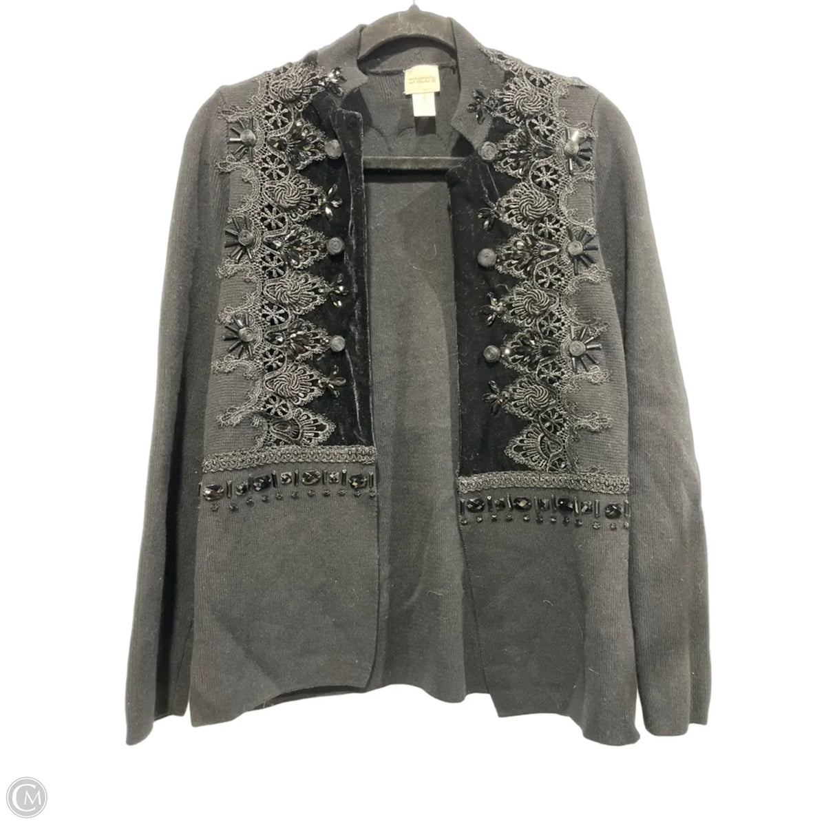 Sweater Cardigan By Chicos In Black, Size: L