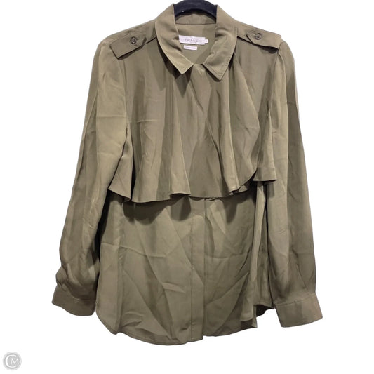 Blouse Long Sleeve By Frame In Green, Size: M