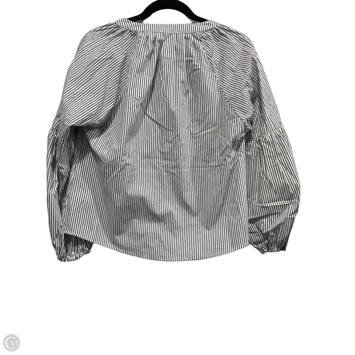 Top Long Sleeve By Evereve In Black & White, Size: S