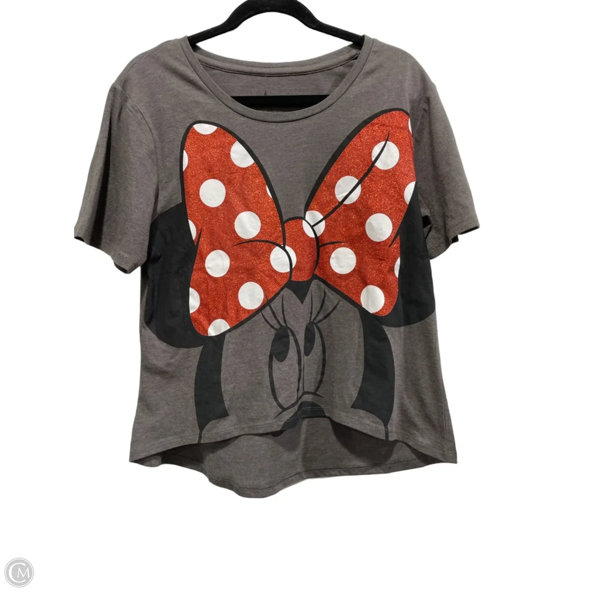 Top Short Sleeve By Disney In Grey, Size: L