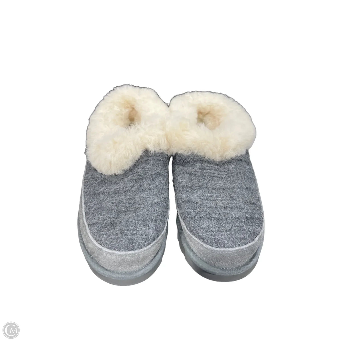 Slippers Designer By Ugg In Grey, Size: 11