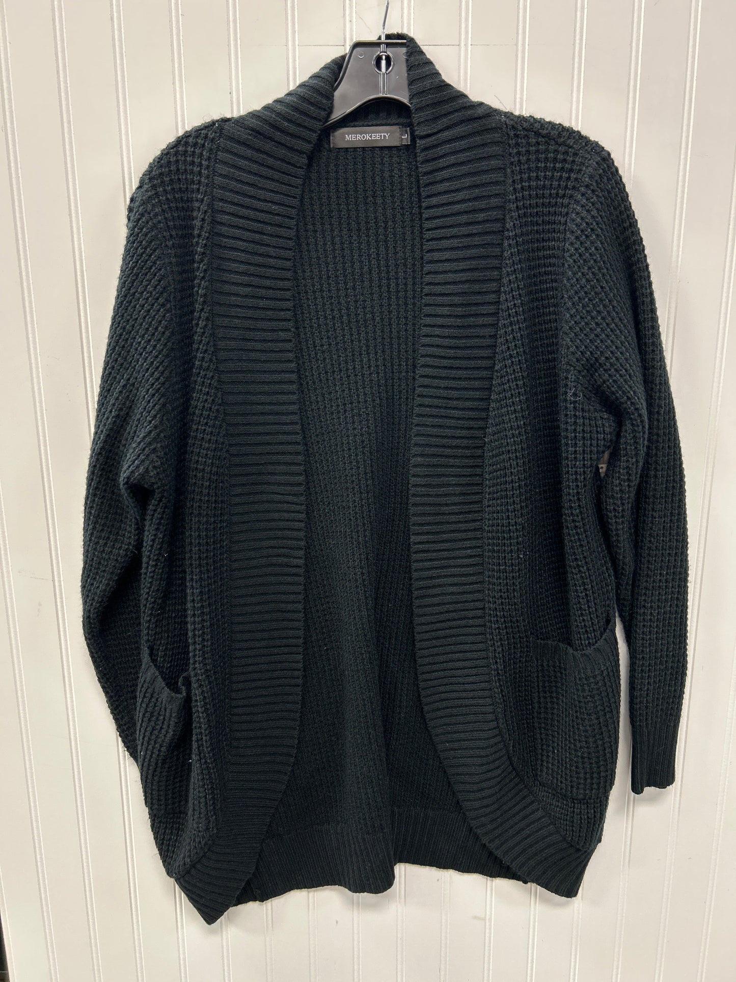 Sweater Cardigan By Merokeety In Black, Size:L