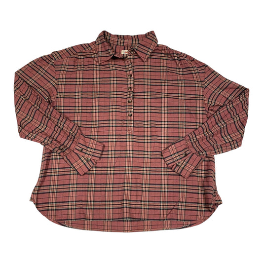 Blouse Long Sleeve By Faherty In Plaid, Size: S