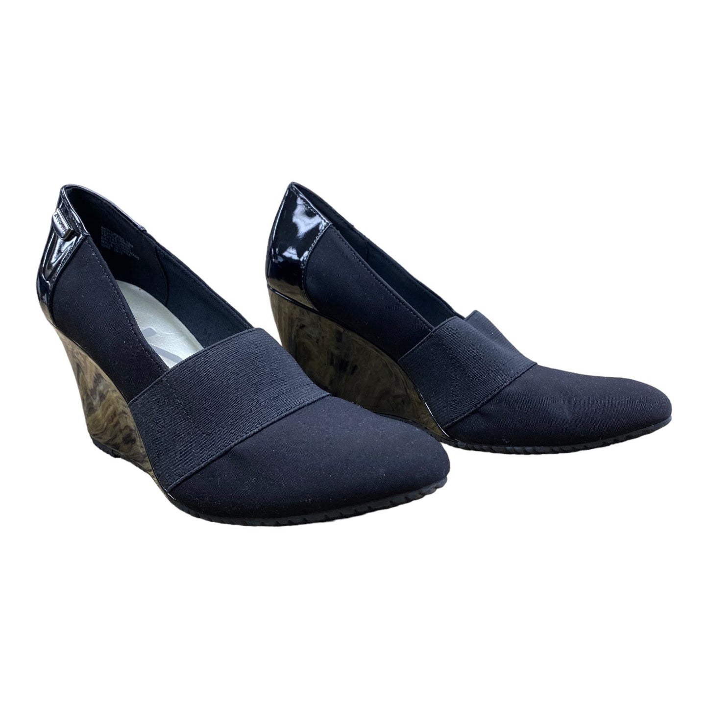 Black Shoes Heels Block Anne Klein, Size 7.5