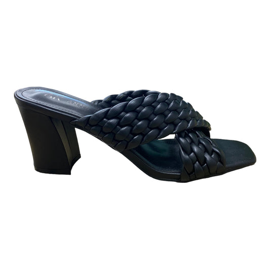 Black Sandals Heels Block Anne Klein, Size 10