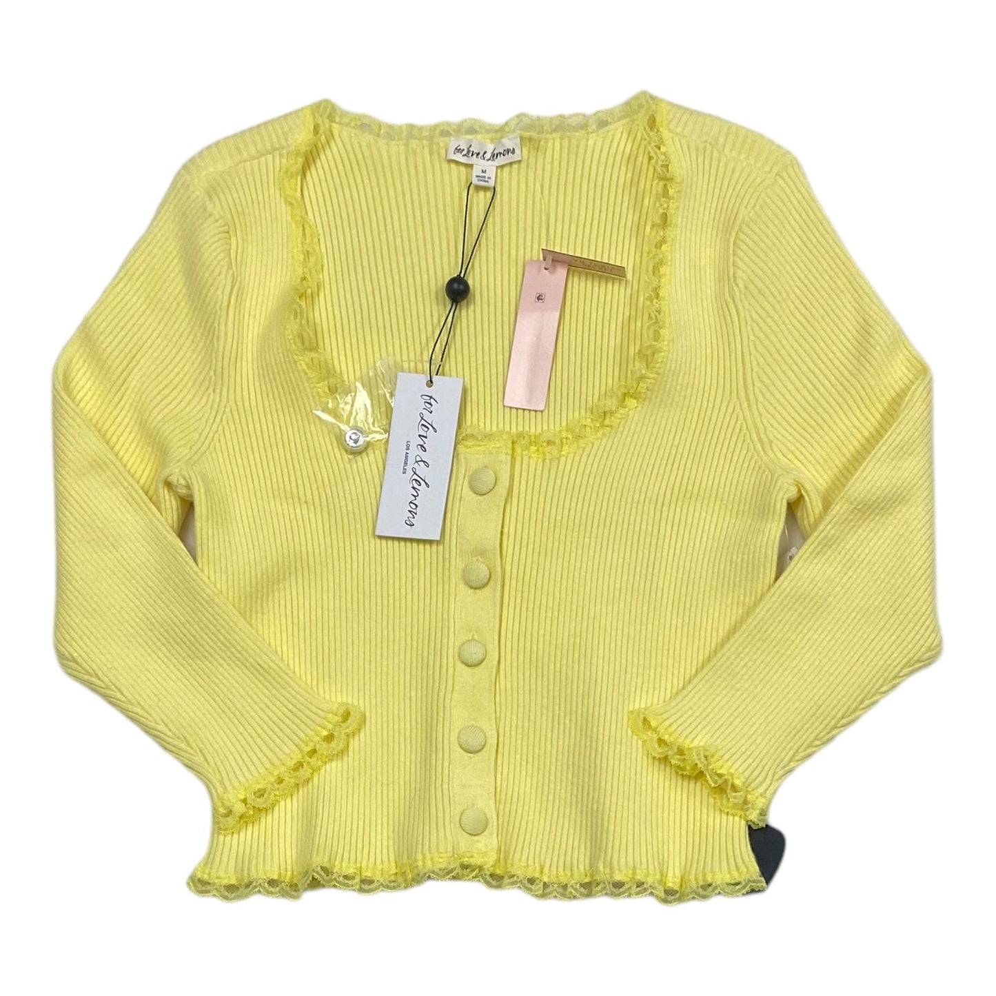 Yellow Top Long Sleeve For Love & Lemons, Size M