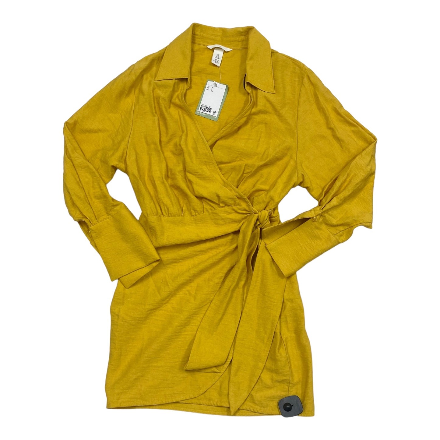 Yellow Dress Casual Midi H&m, Size S