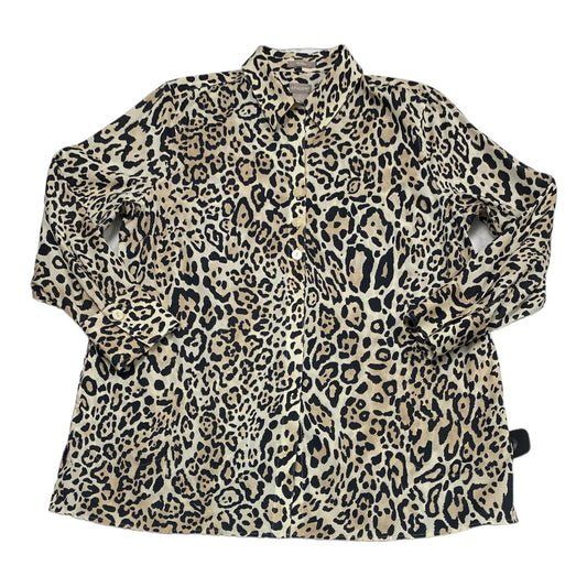 Top Long Sleeve By Chicos In Animal Print, Size: L