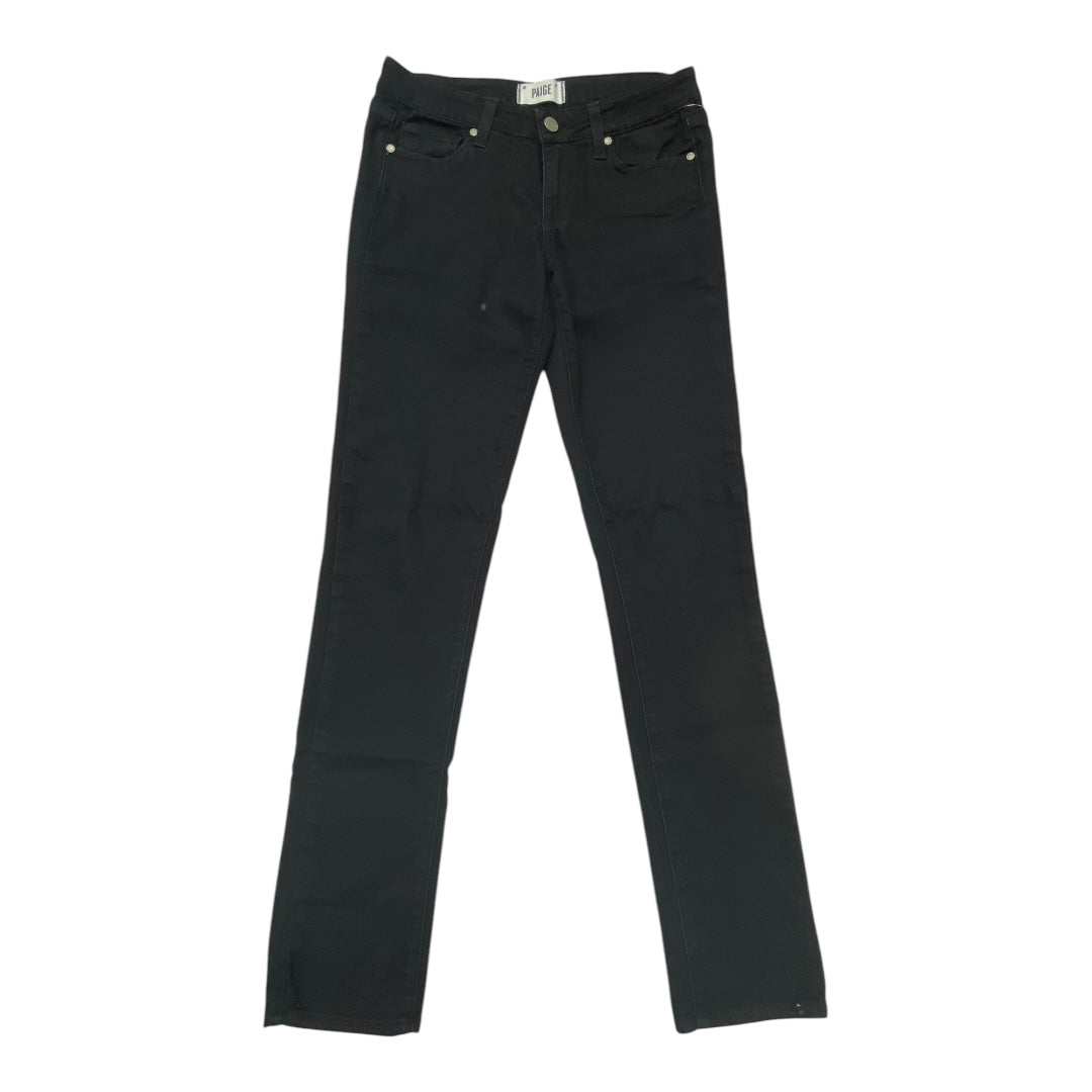 Jeans Skinny By Paige In Black Denim, Size: 4