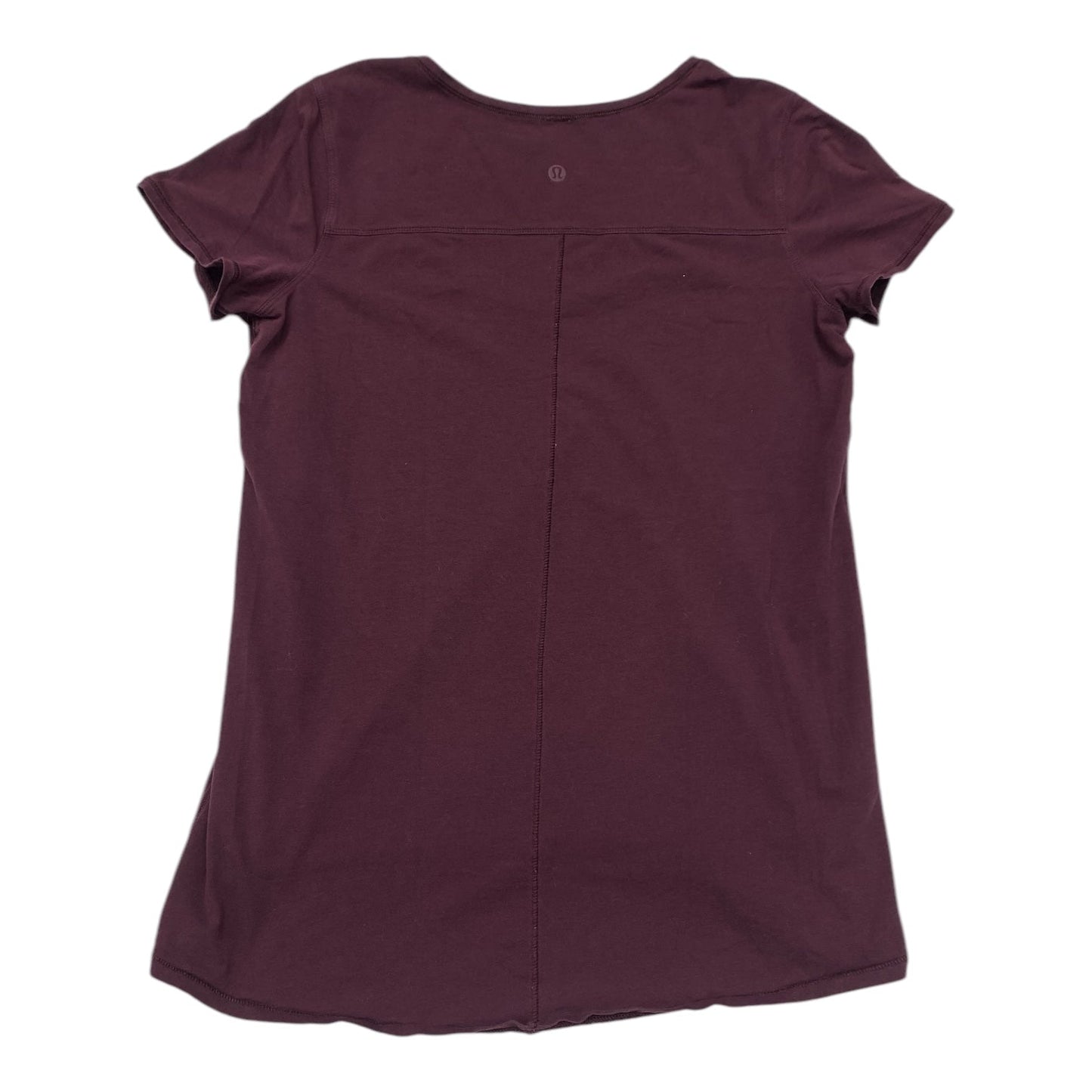 Athletic Top Short Sleeve By Lululemon In Maroon, Size: M