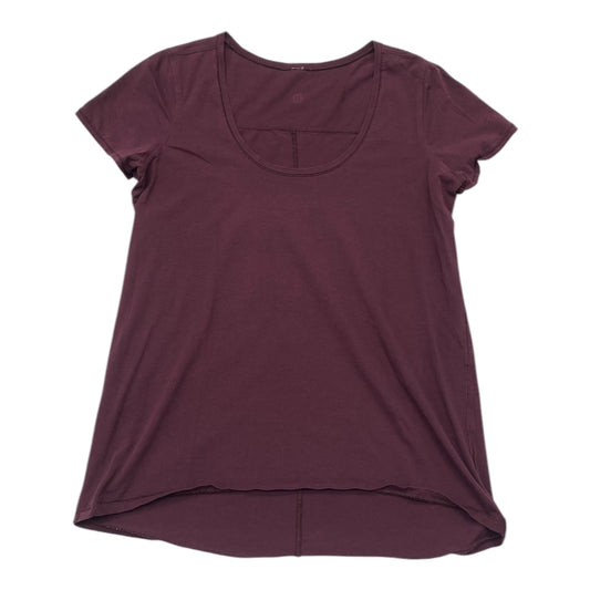 Athletic Top Short Sleeve By Lululemon In Maroon, Size: M