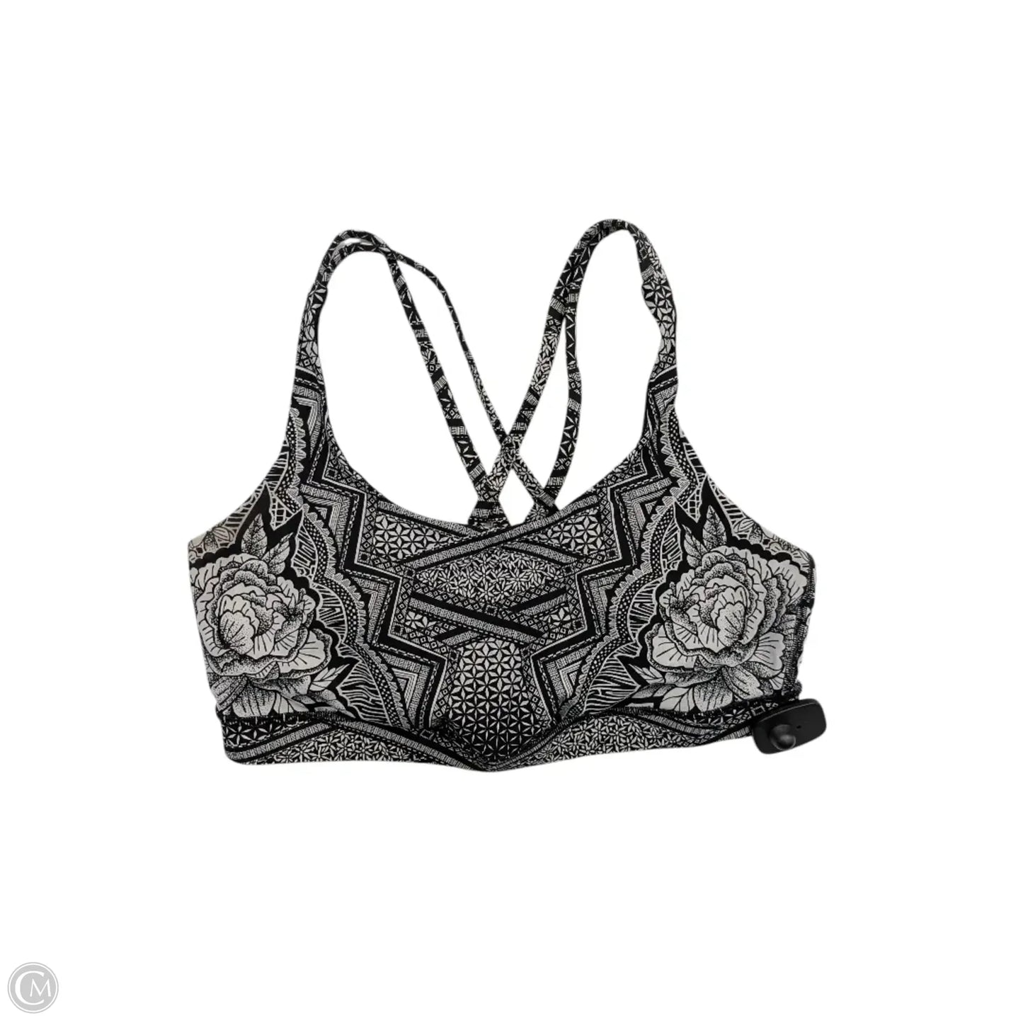 Athletic Bra By Lululemon In Black & White, Size: 12