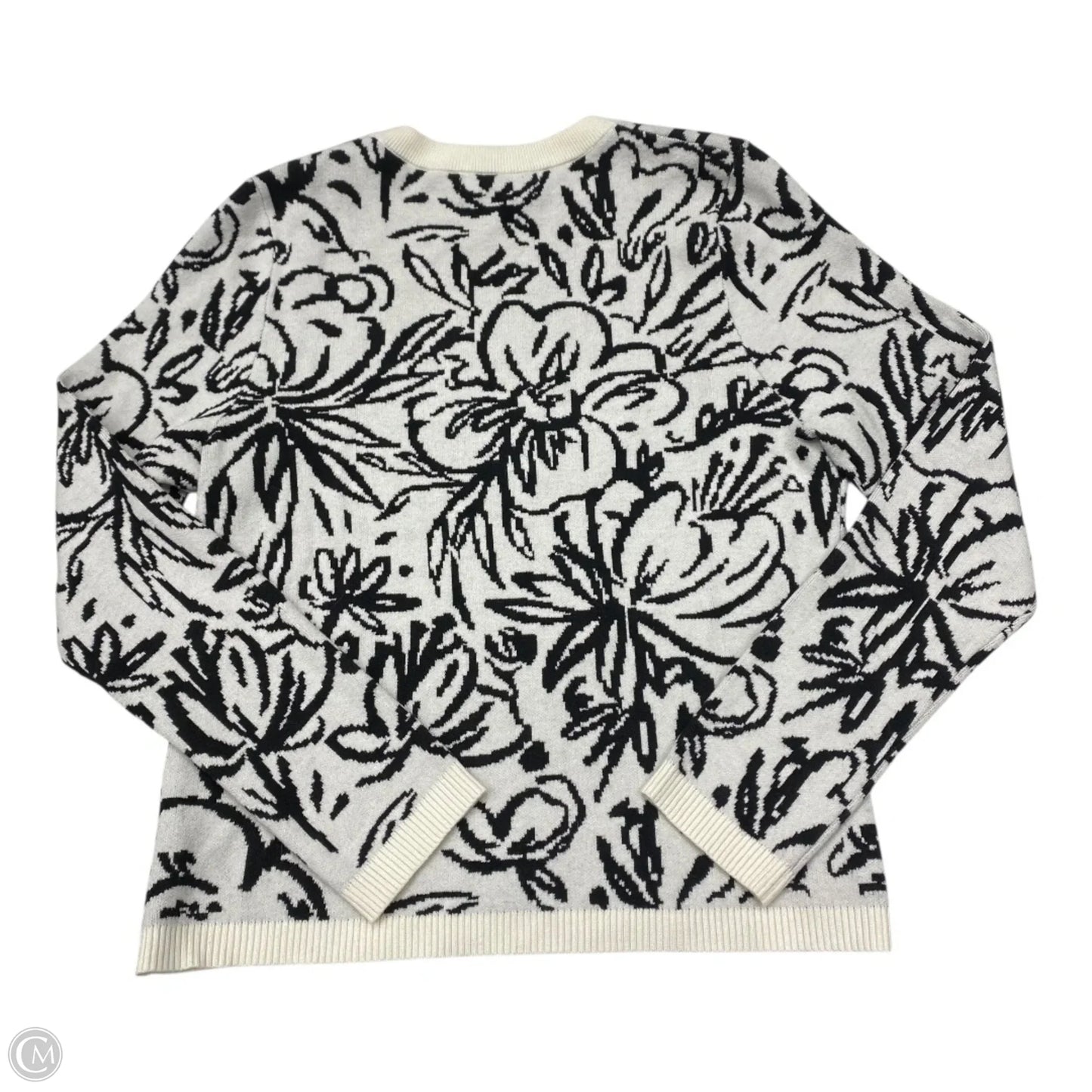Sweater By Tahari In Black & White, Size: Xl