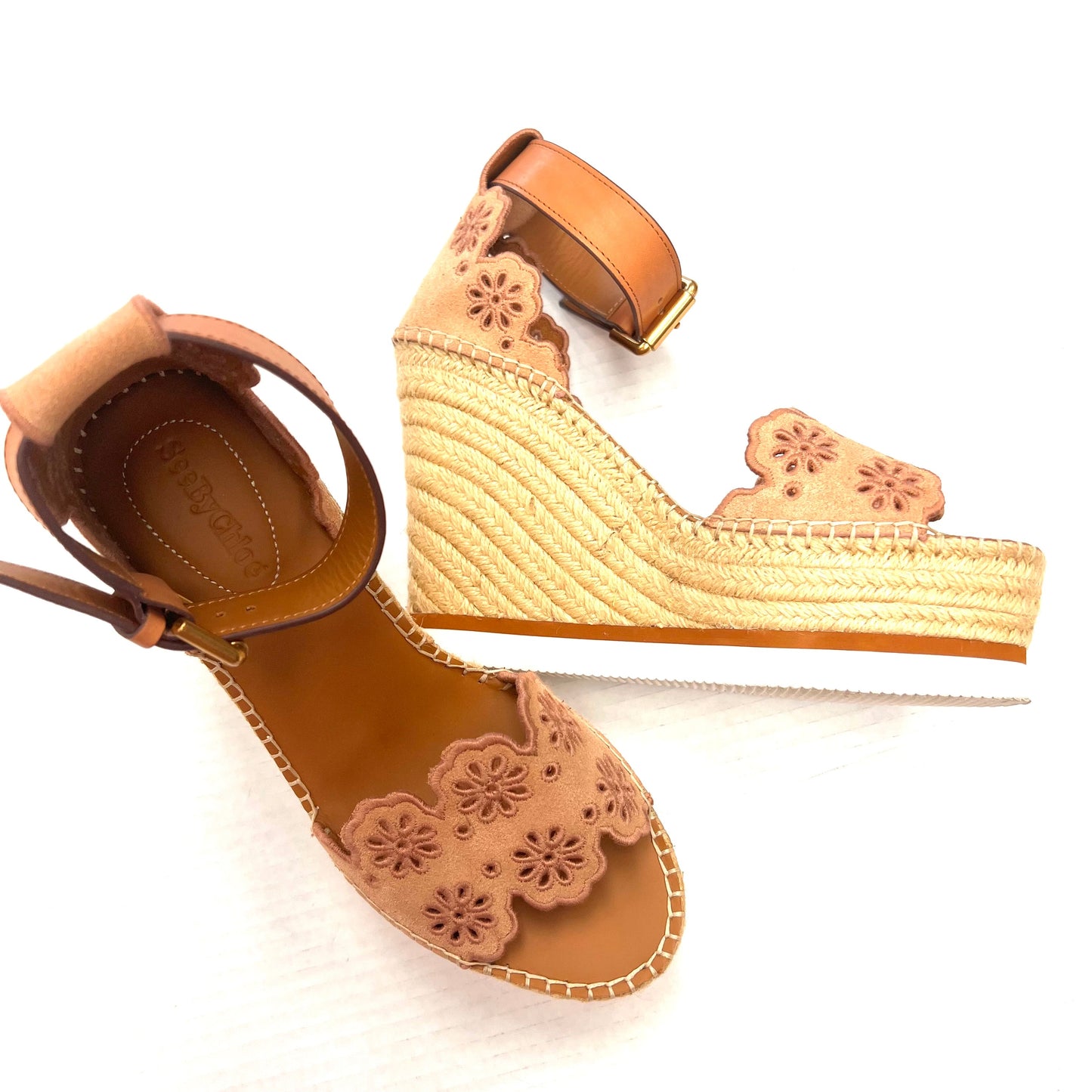 Sandals Heels Wedge Luxury Designer By See By Chloe  Size: 8.5