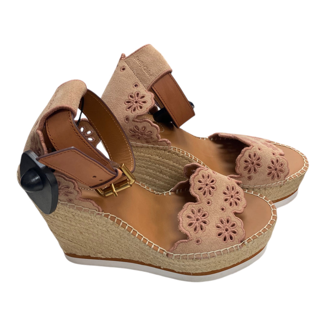 Sandals Heels Wedge By See By Chloe In Blush, Size: 8