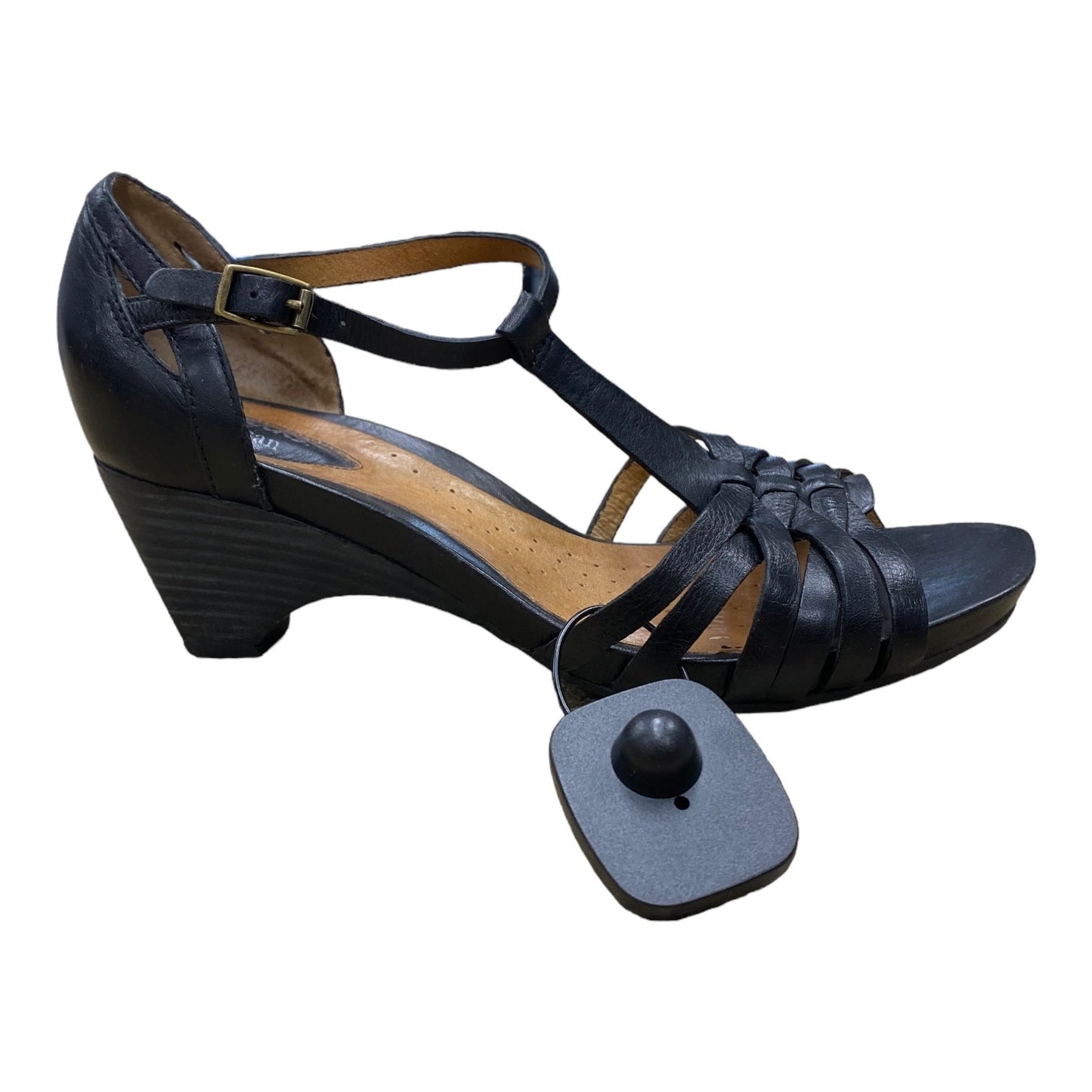 Black Shoes Heels Wedge Clarks, Size 8