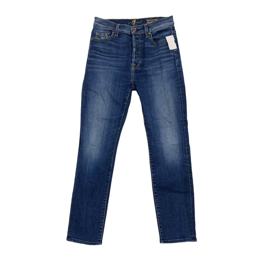 Blue Denim Jeans Straight 7 For All Mankind, Size 4
