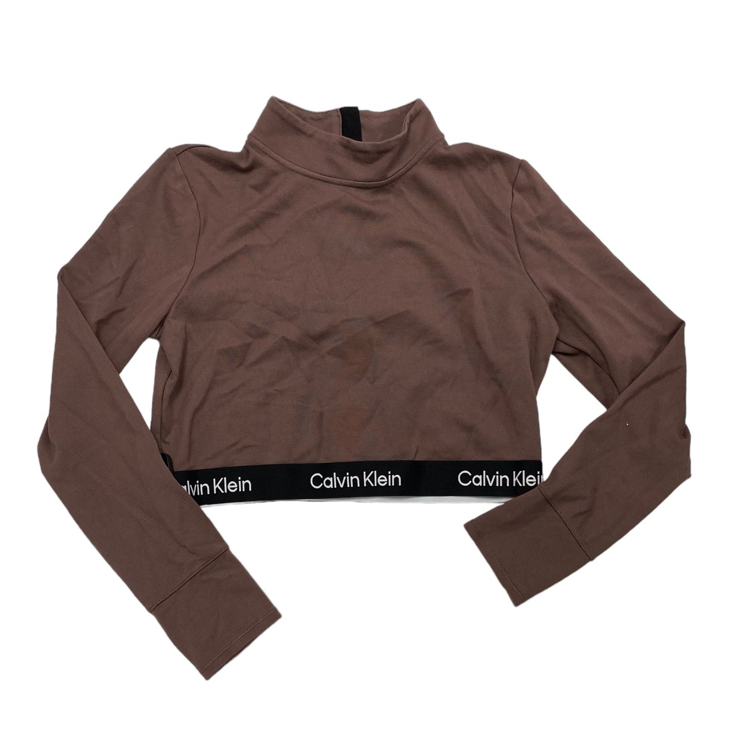 Brown Athletic Top Long Sleeve Crewneck Calvin Klein, Size Xl