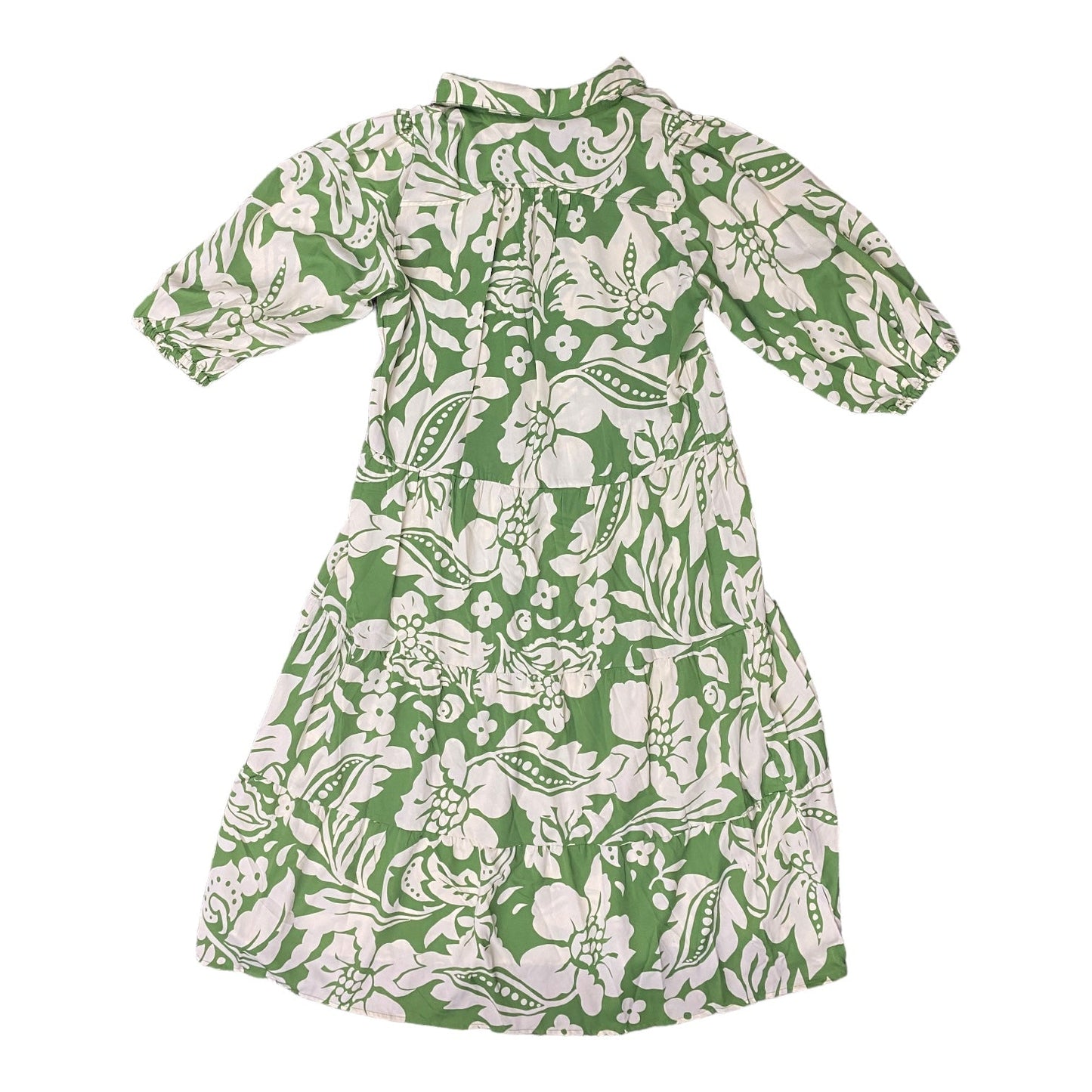 Green & Tan Dress Casual Maxi Umgee, Size M