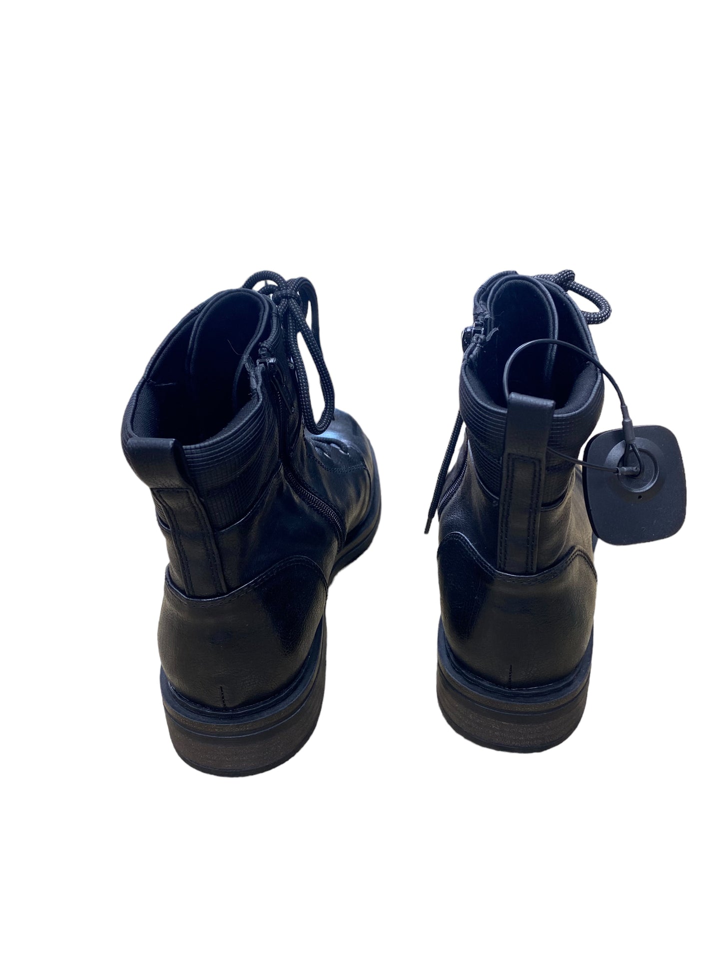 Black Boots Ankle Flats Bare Traps, Size 11