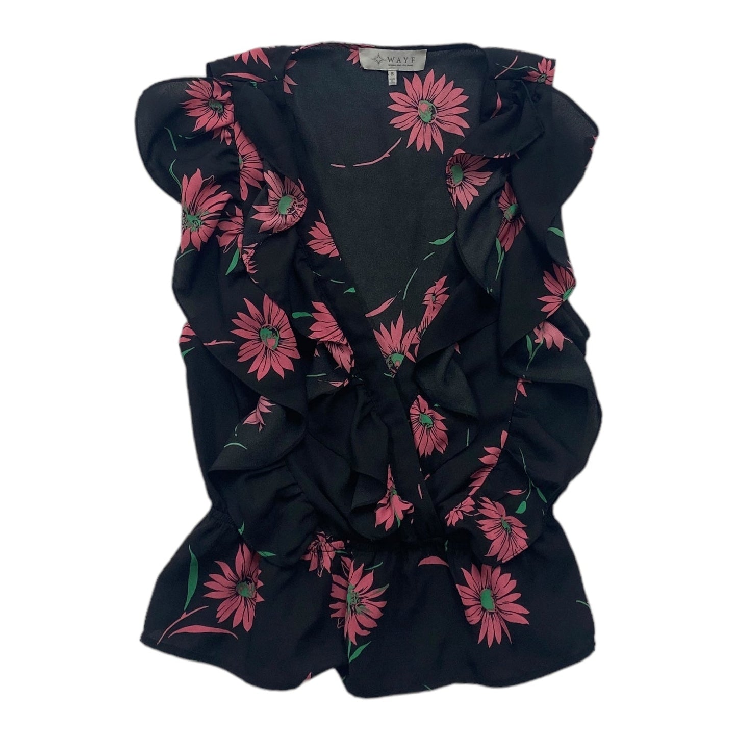 Floral Print Top Sleeveless Wayf, Size S