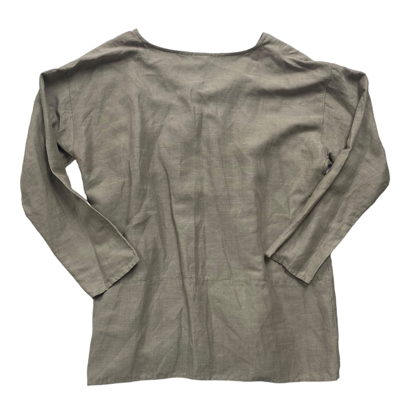 Taupe Top Long Sleeve Designer Eileen Fisher, Size L