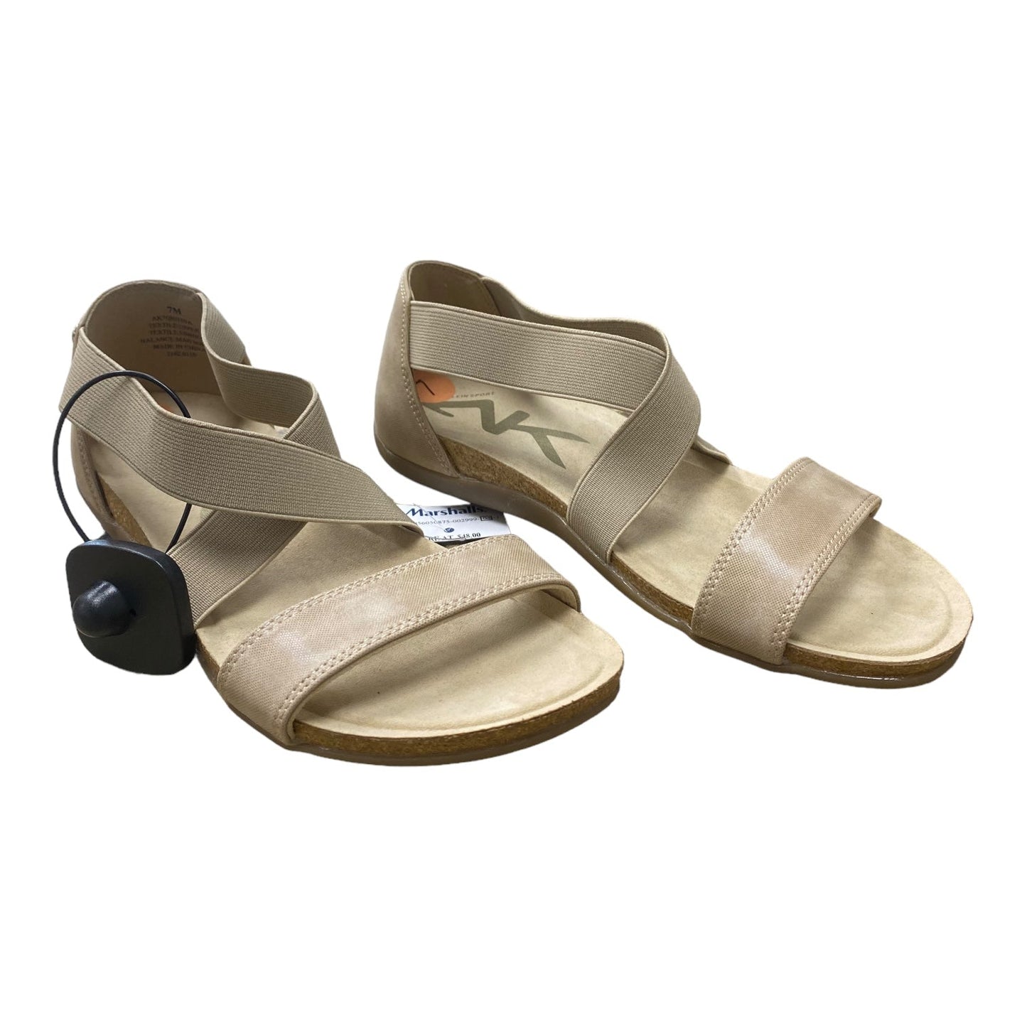 Beige Sandals Flats Anne Klein, Size 7
